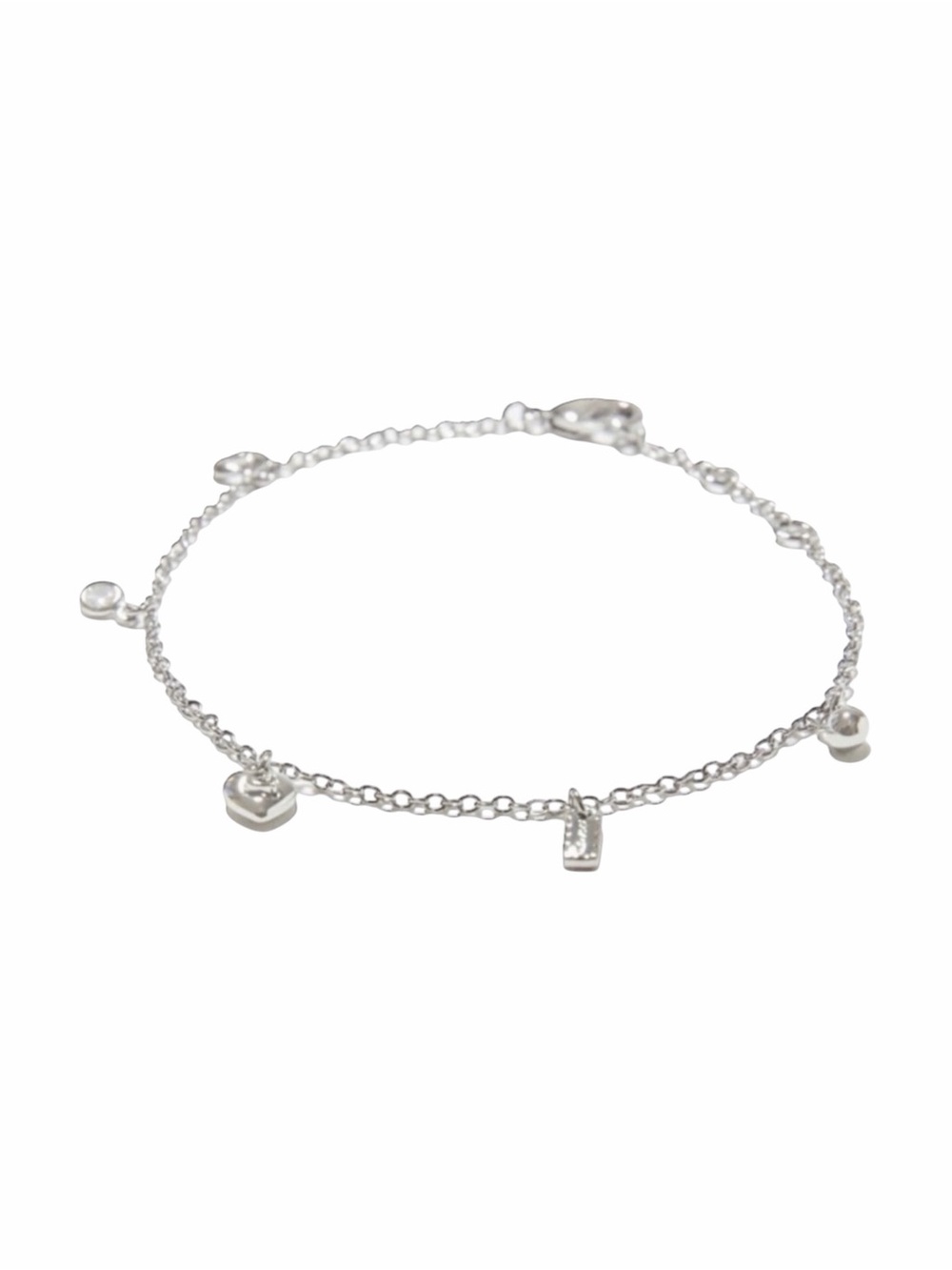 Coach Silver Charm Bracelet With Logo Heart And Brand Hang Tag NWT/In Pouch